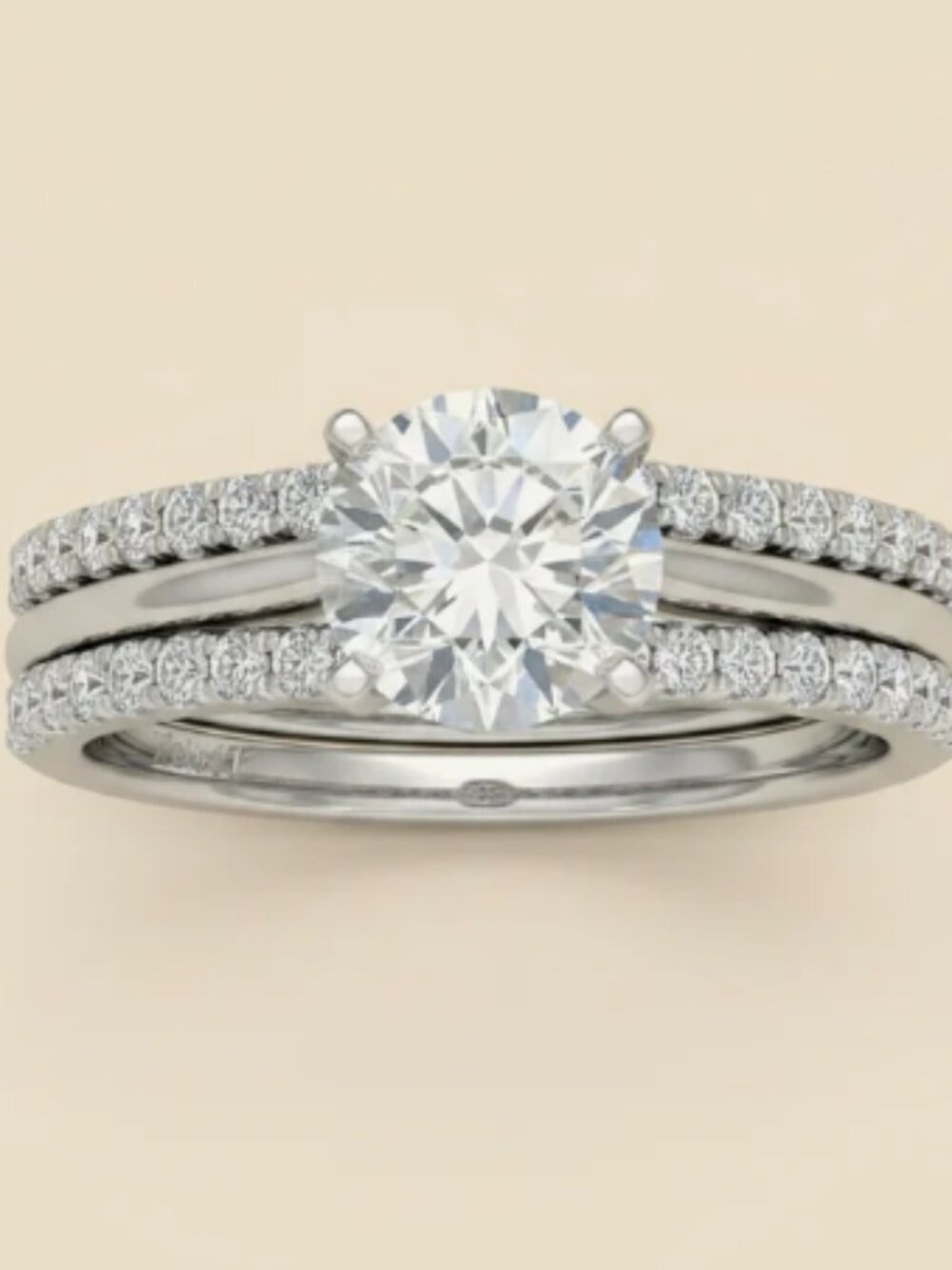 Platinum 6 Prong Diamond Engagement Stunner Engagement Ring